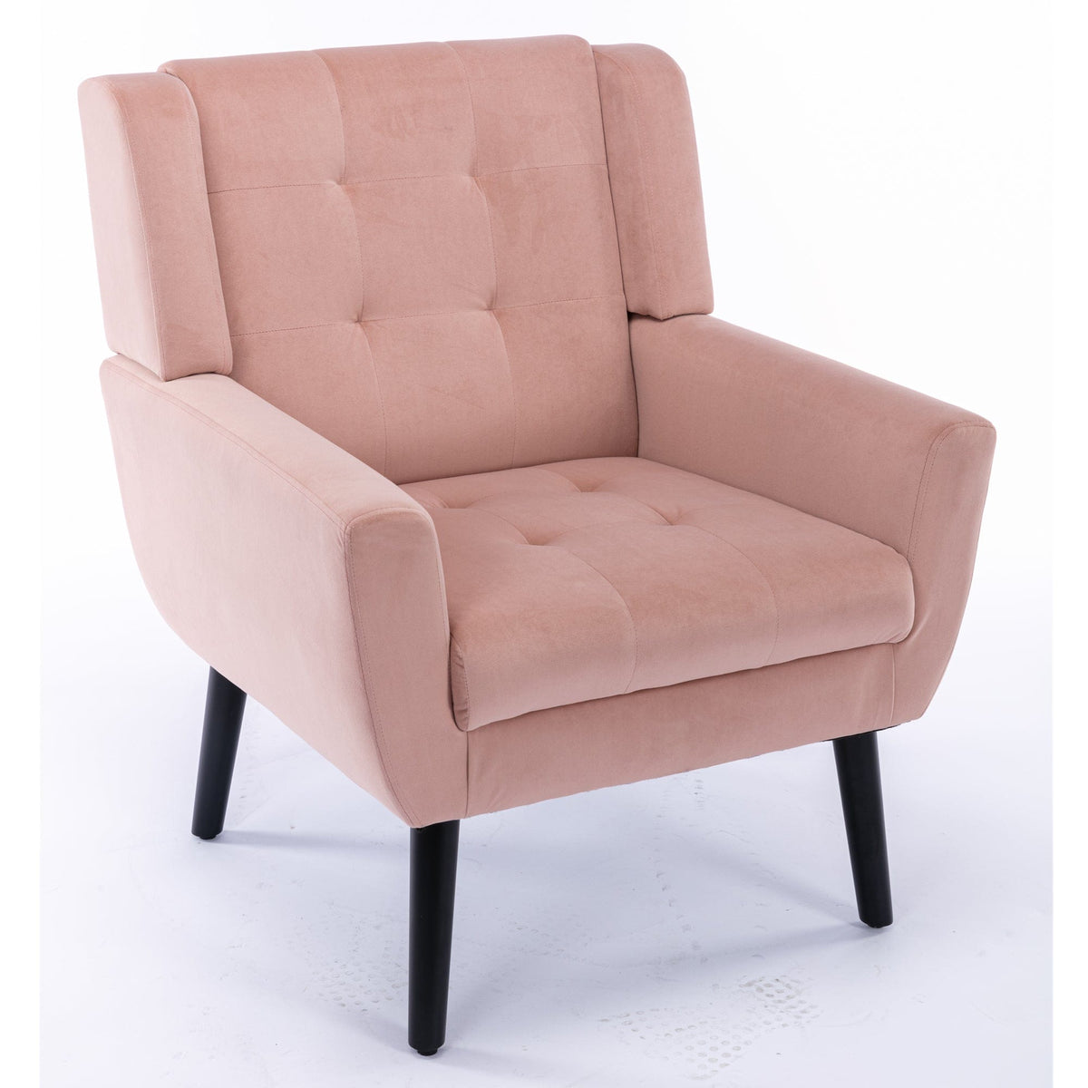 THE FURNITURE CO. Accent Chair Modern Soft Pink Velvet Upholstered Accent Chair