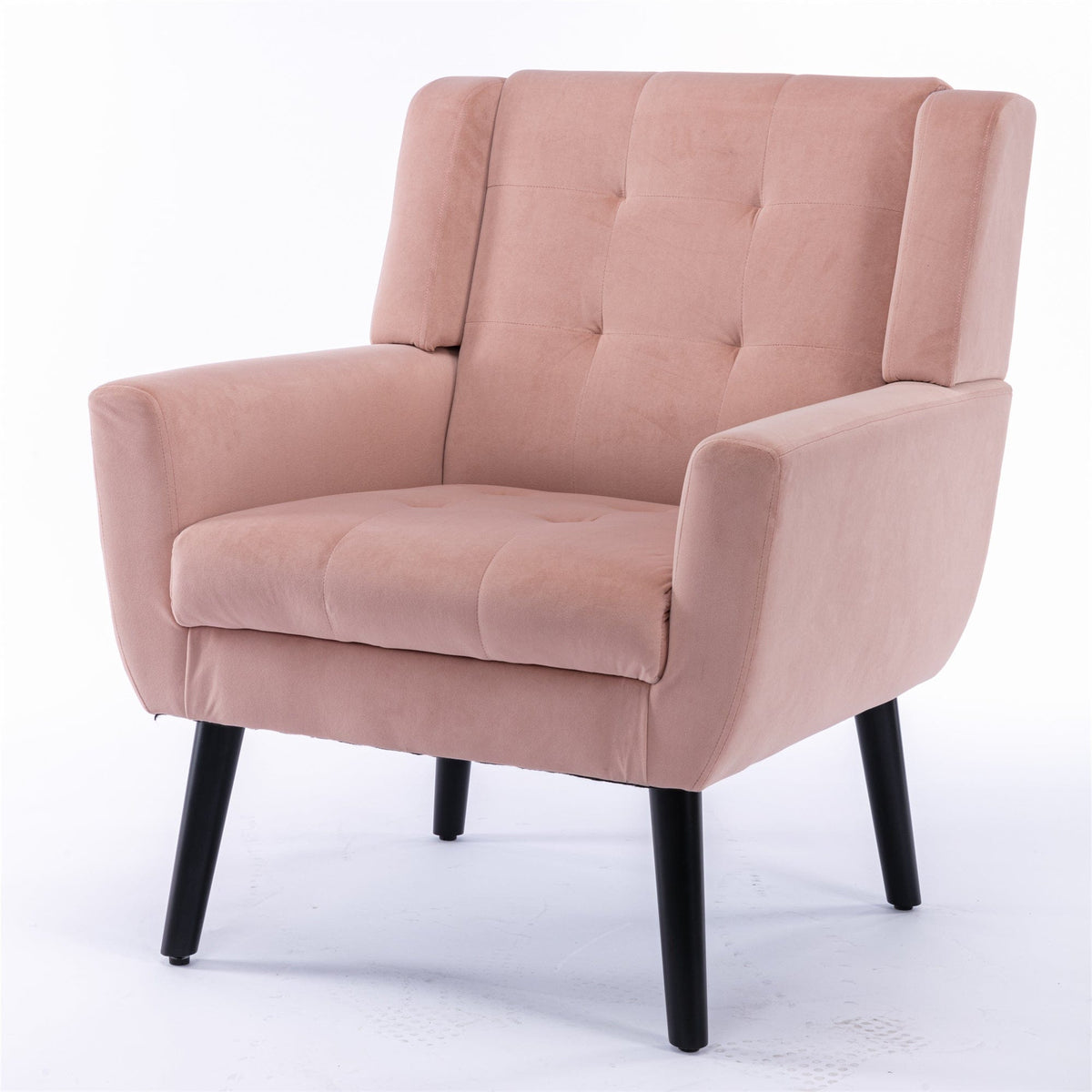 THE FURNITURE CO. Accent Chair Modern Soft Pink Velvet Upholstered Accent Chair