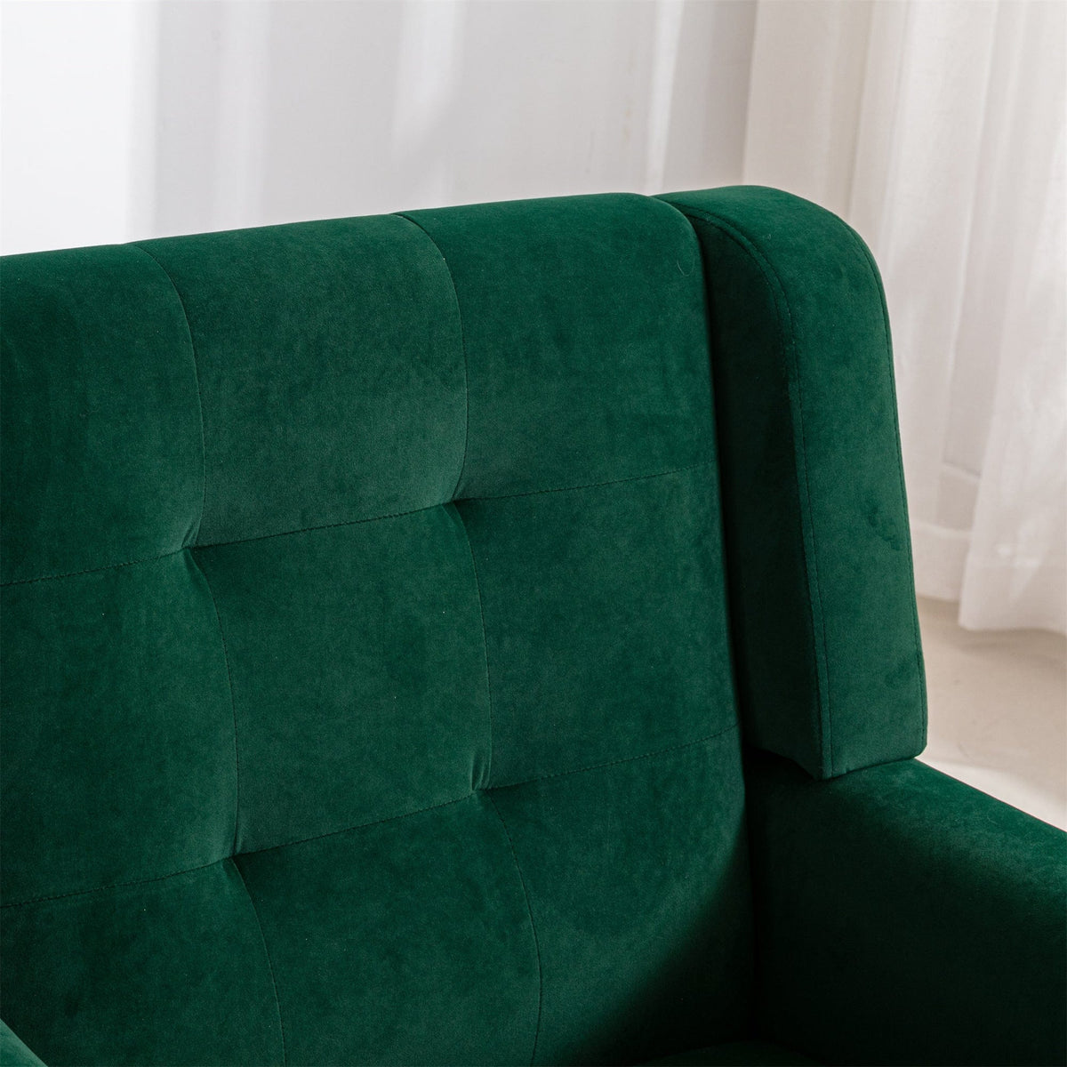 THE FURNITURE CO. Accent Chair Modern Soft Retro Green Velvet Accent Chair