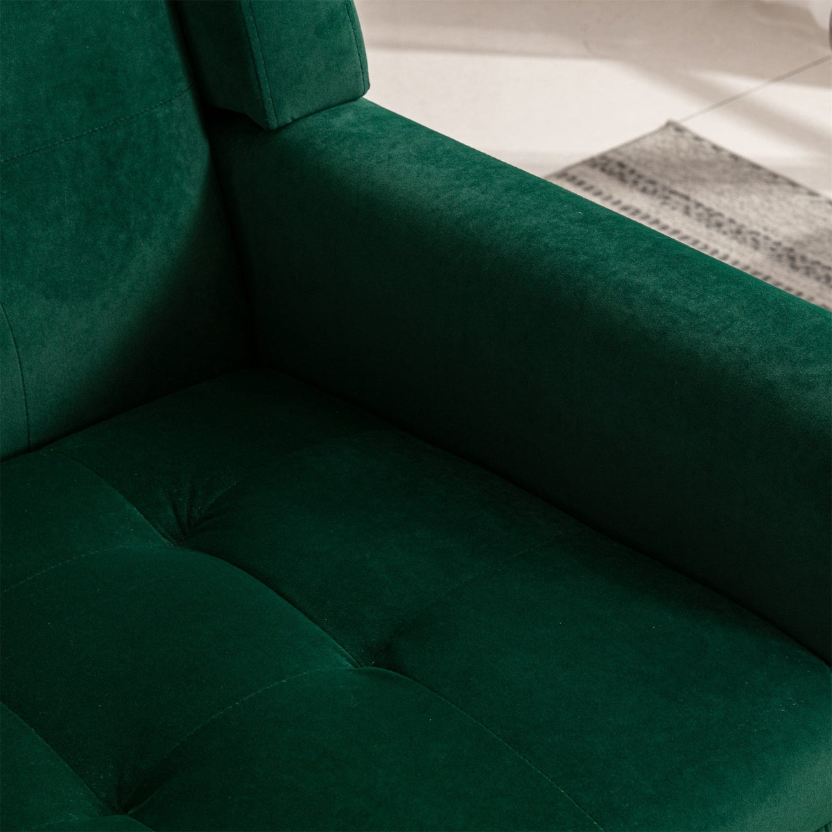 THE FURNITURE CO. Accent Chair Modern Soft Retro Green Velvet Accent Chair