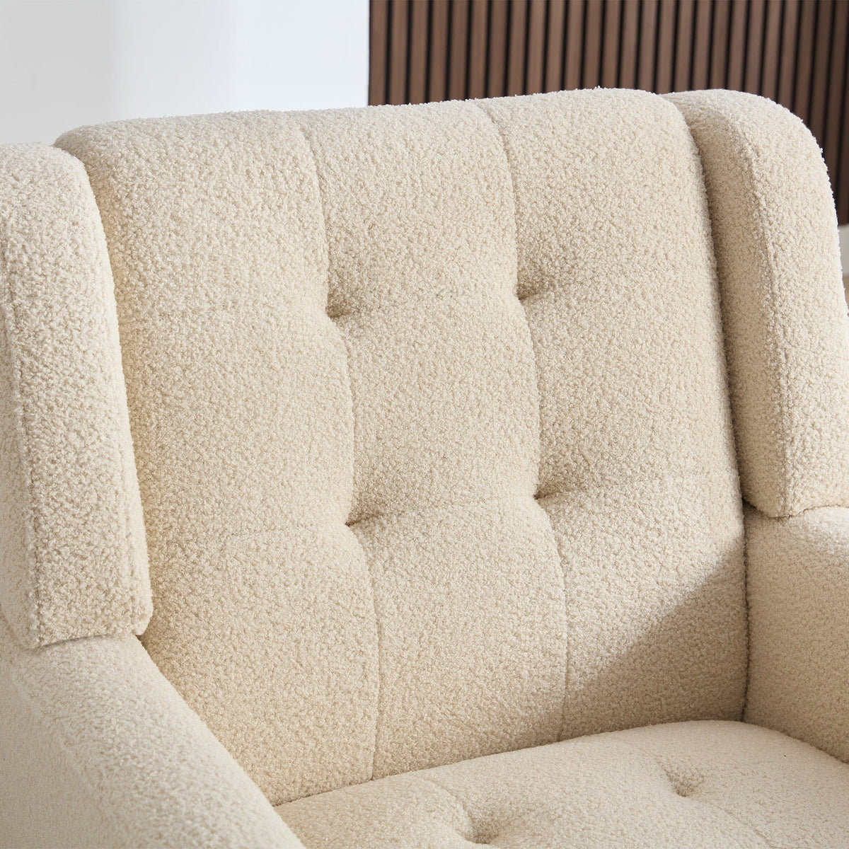 THE FURNITURE CO. Accent Chair Modern Soft White Velvet Upholstered Accent Chair