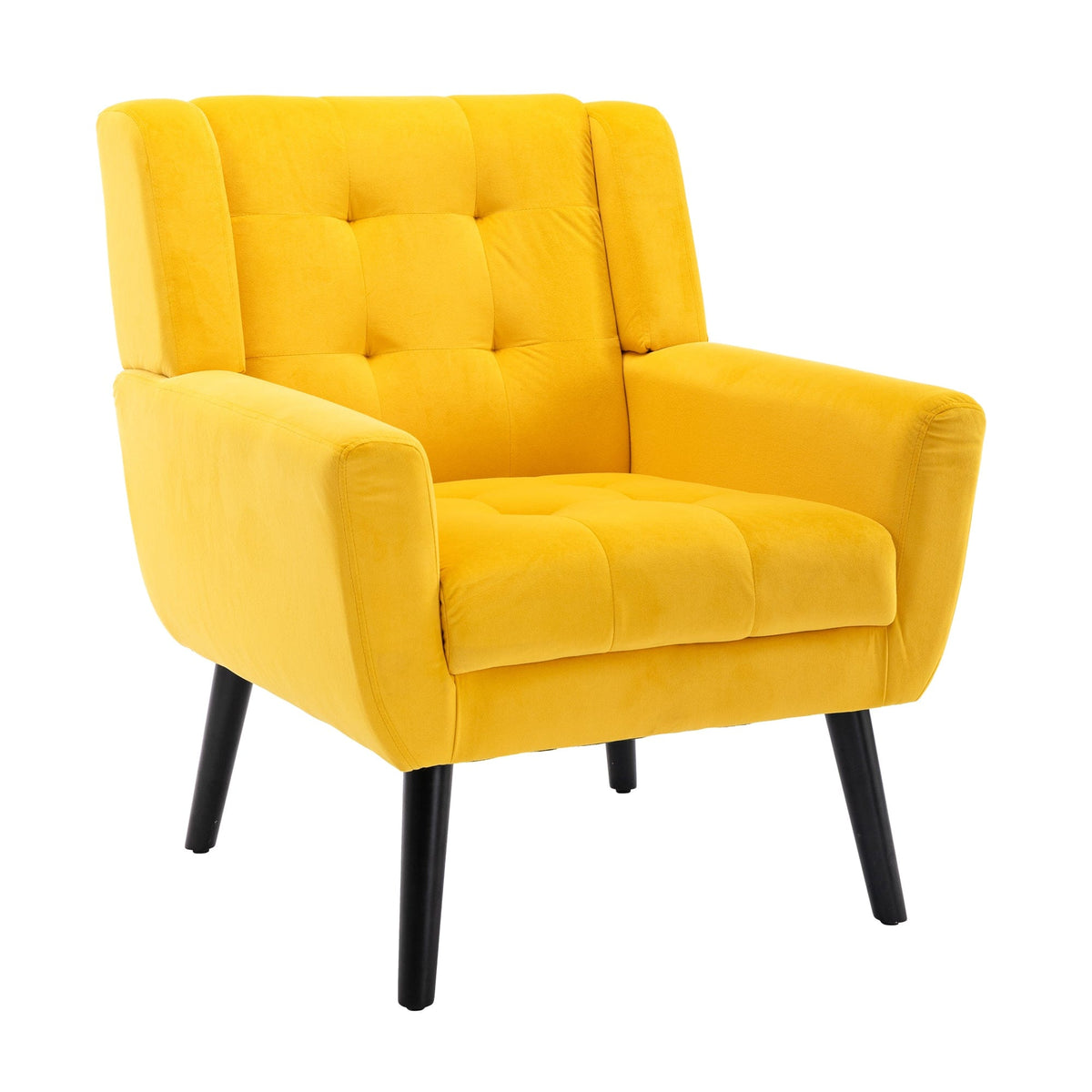 THE FURNITURE CO. Accent Chair Modern Soft Yellow Velvet Accent Chair