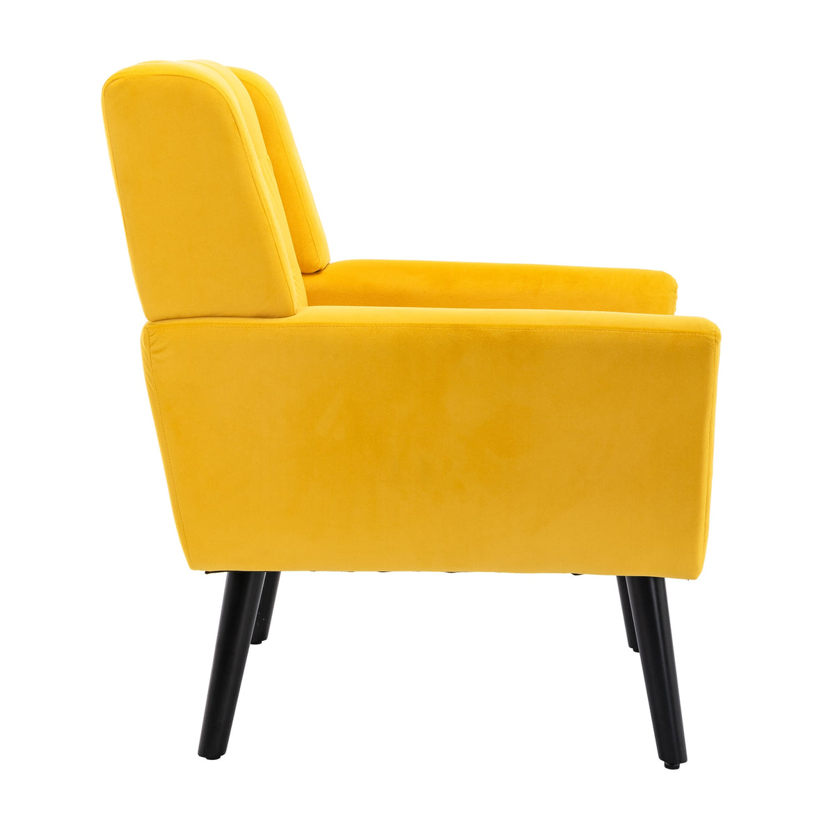 THE FURNITURE CO. Accent Chair Modern Soft Yellow Velvet Accent Chair