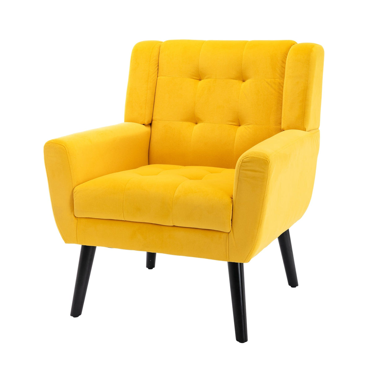 THE FURNITURE CO. Accent Chair Modern Soft Yellow Velvet Accent Chair