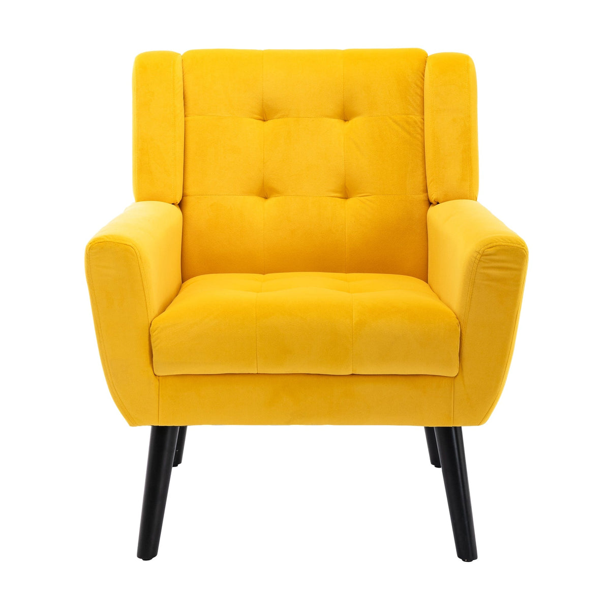 THE FURNITURE CO. Accent Chair Modern Soft Yellow Velvet Accent Chair
