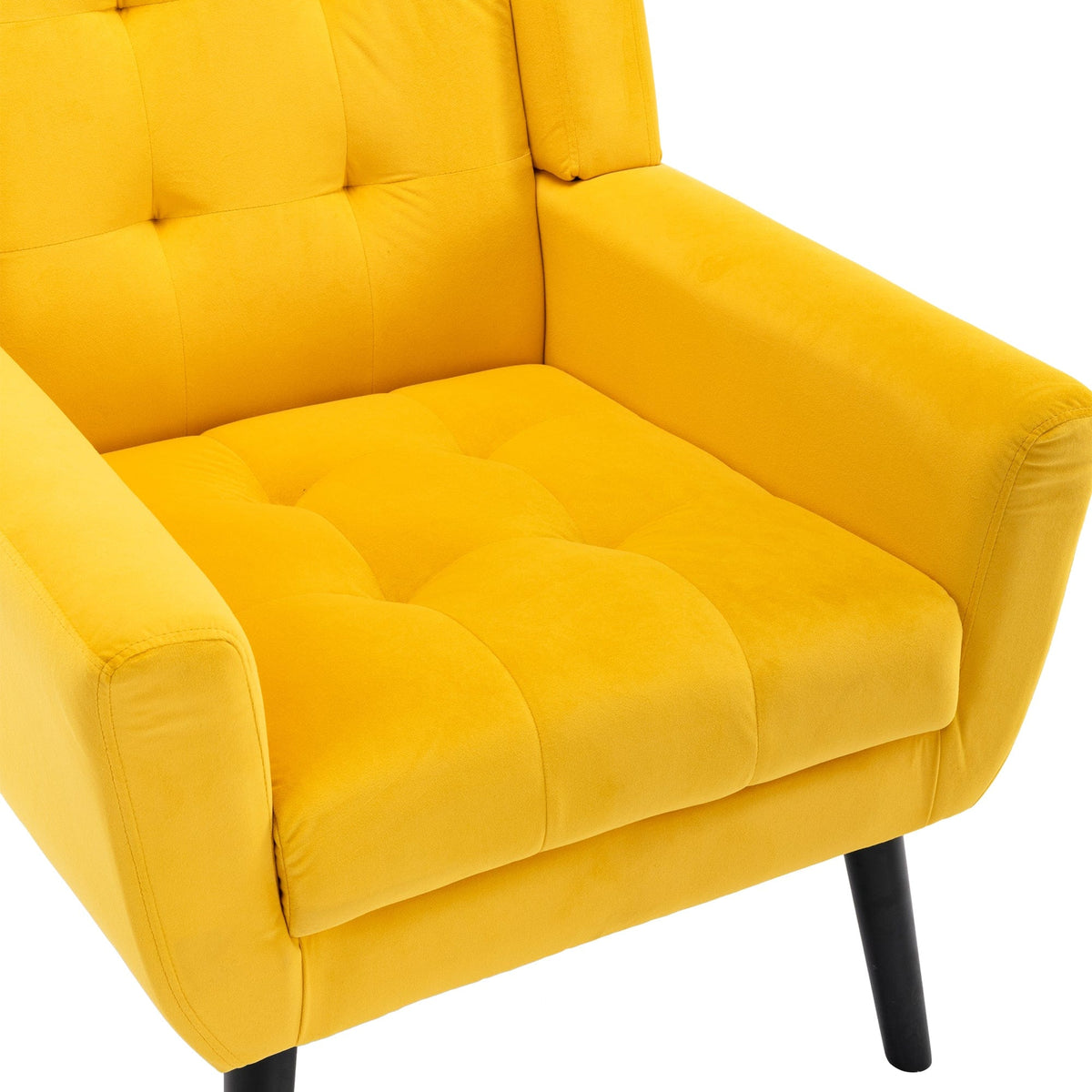THE FURNITURE CO. Accent Chair Modern Soft Yellow Velvet Accent Chair