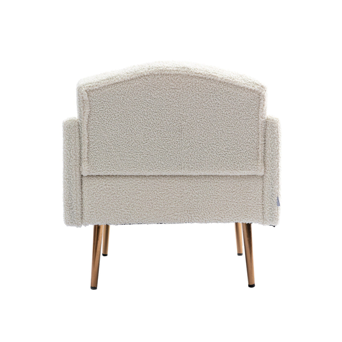 THE FURNITURE CO. Accent Chair Modern Tufted Fabric Accent Chair with Gold Legs in Cream Teddy