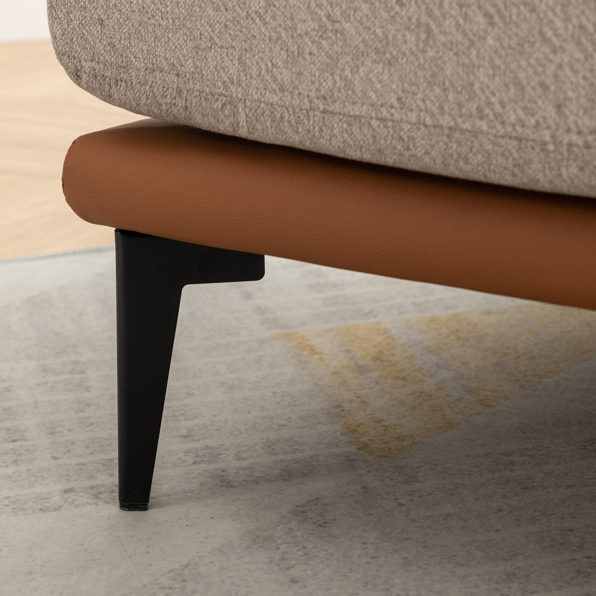 THE FURNITURE CO. Accent Chair Modern Two-Tone Barrel Chair In Tan