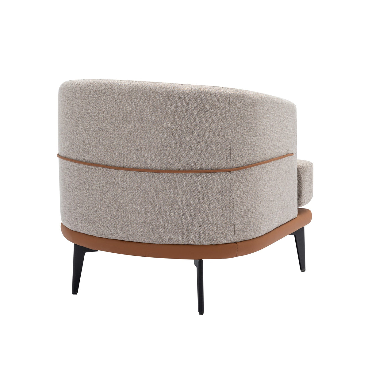 THE FURNITURE CO. Accent Chair Modern Two-Tone Barrel Chair In Tan