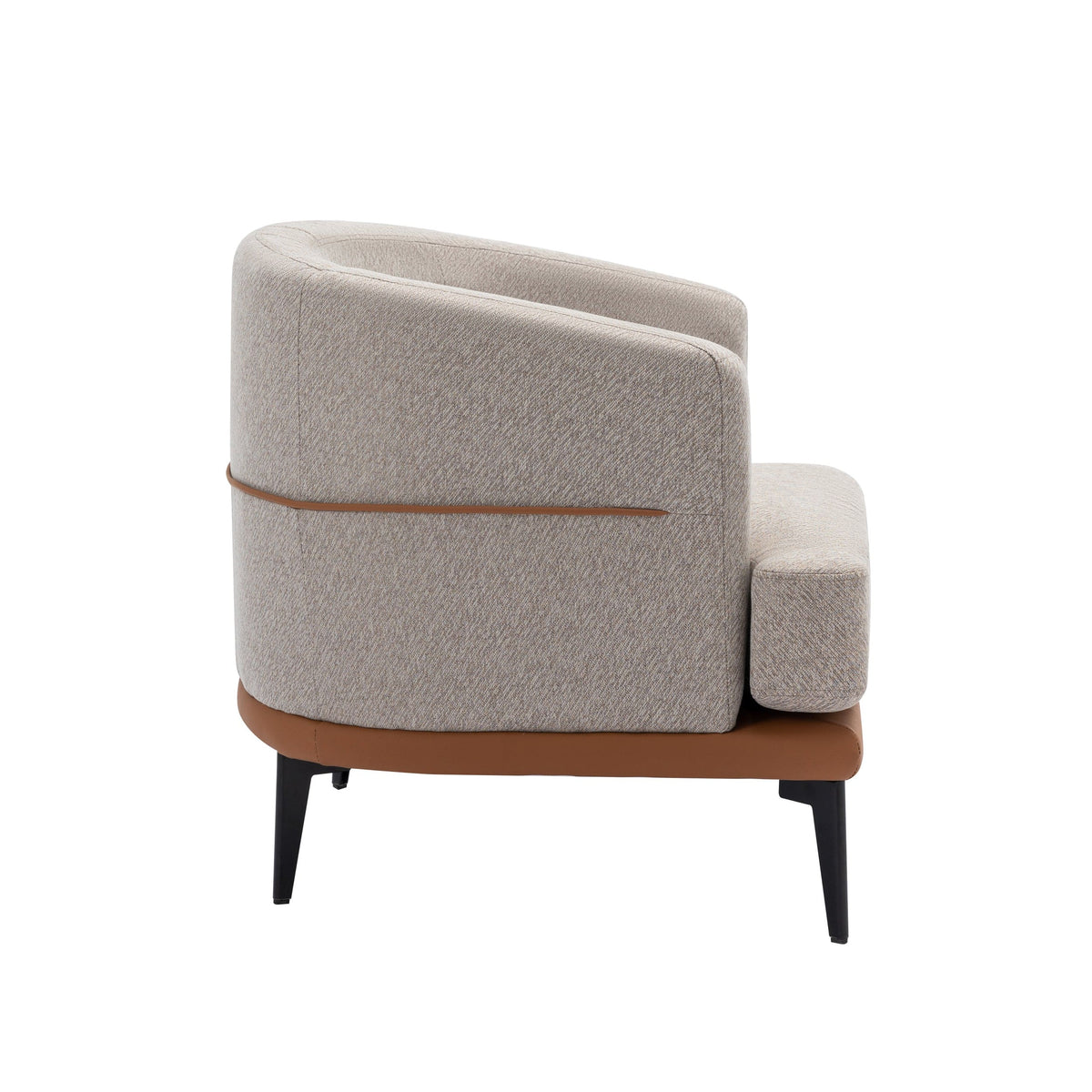 THE FURNITURE CO. Accent Chair Modern Two-Tone Barrel Chair In Tan