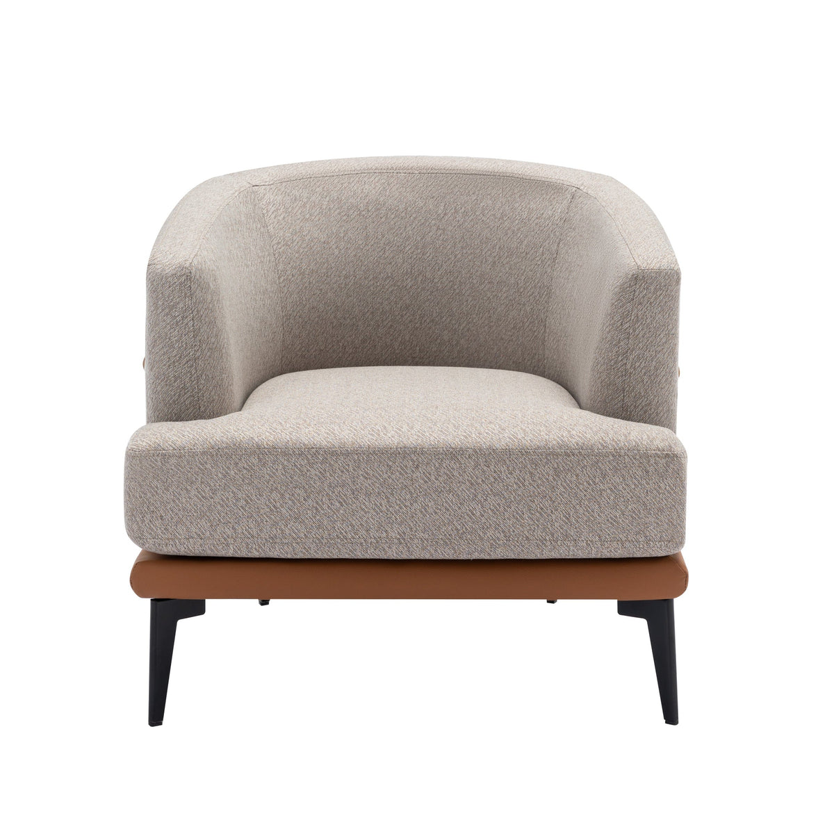 THE FURNITURE CO. Accent Chair Modern Two-Tone Barrel Chair In Tan
