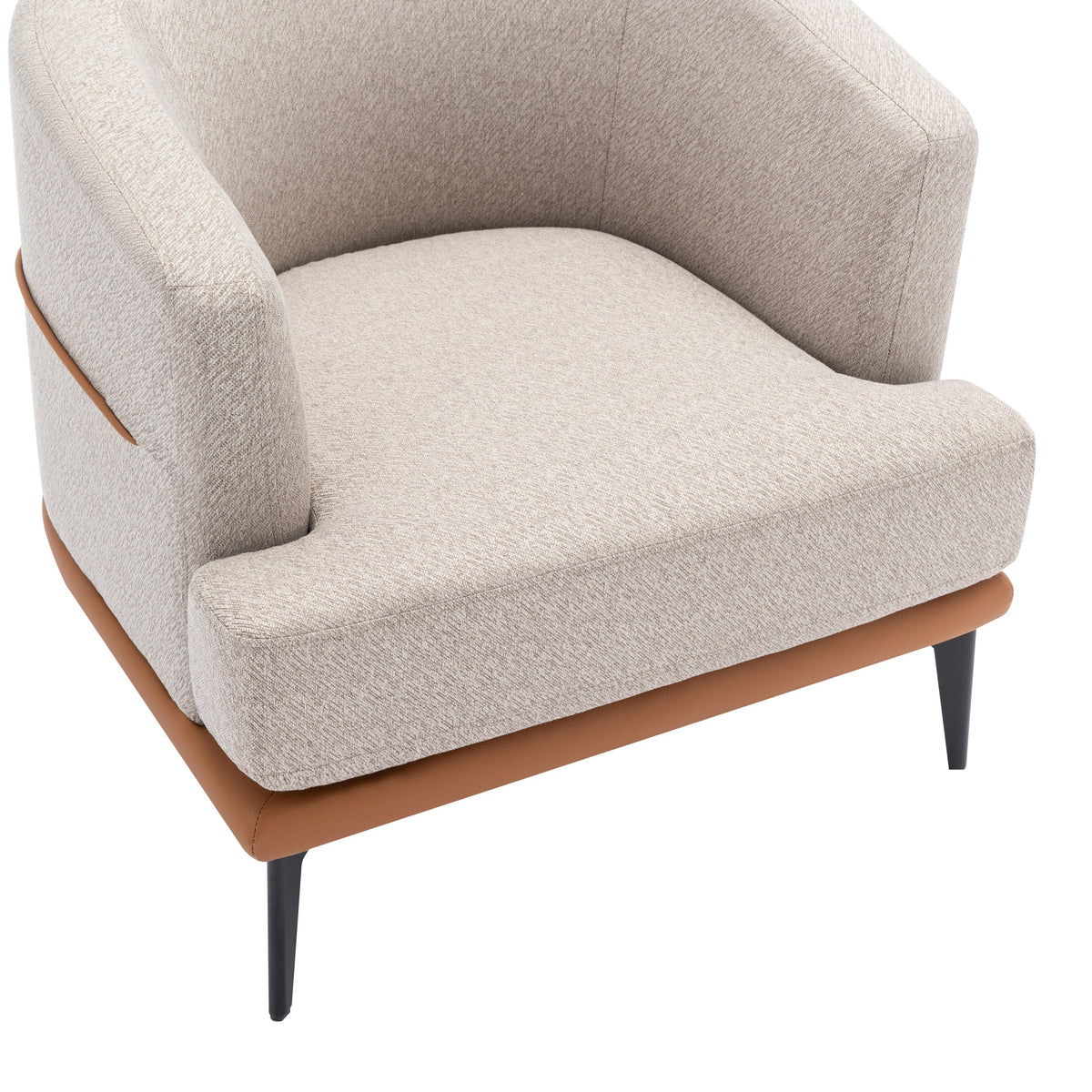 THE FURNITURE CO. Accent Chair Modern Two-Tone Barrel Chair In Tan