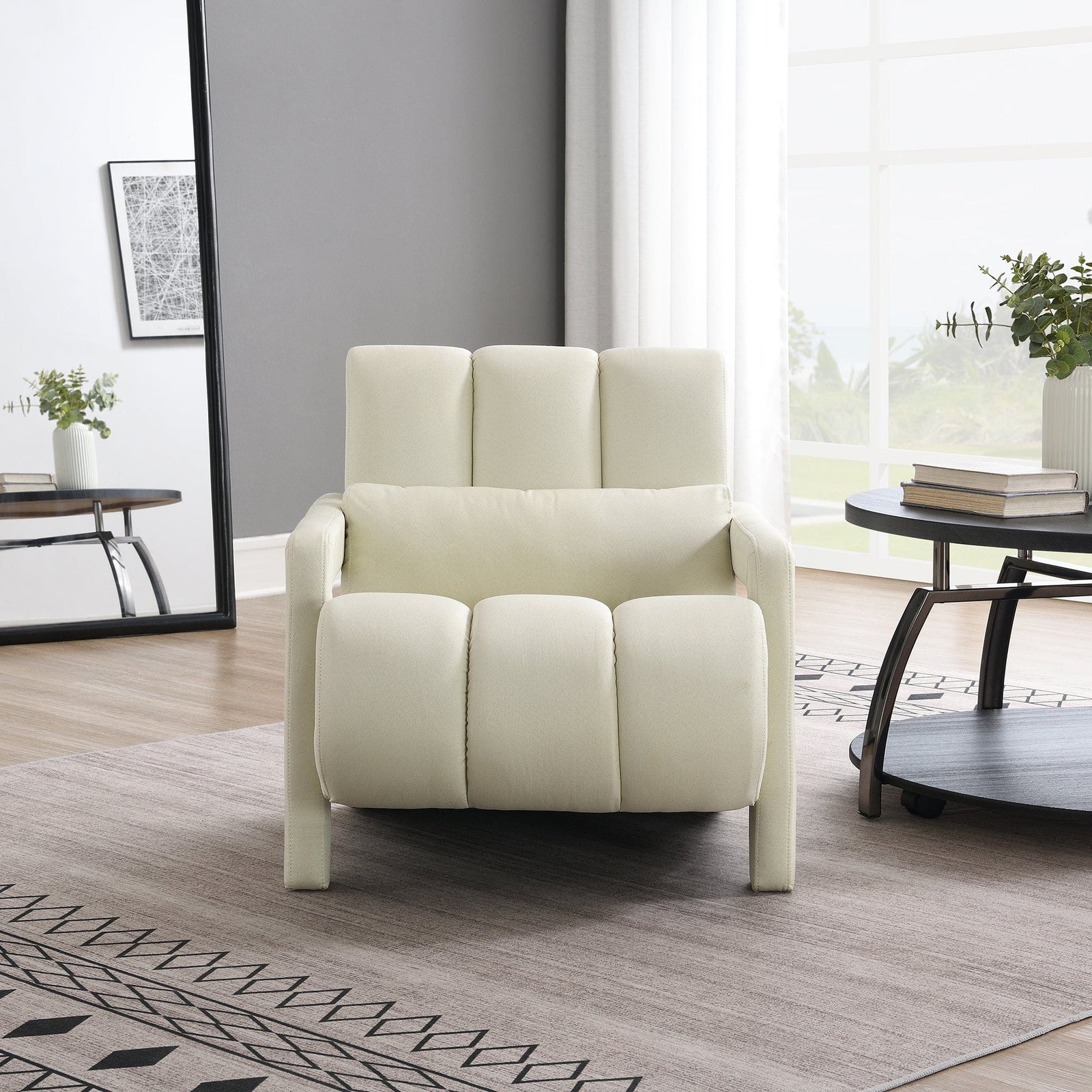 THE FURNITURE CO. Accent Chair Modern Upholstered Accent Chair In Beige