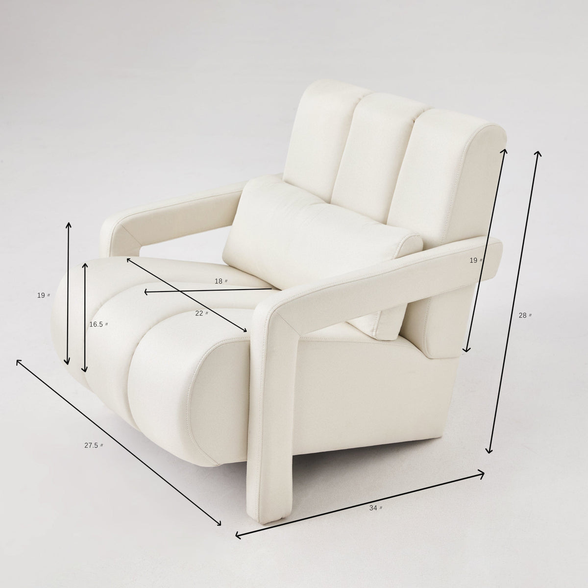 THE FURNITURE CO. Accent Chair Modern Upholstered Accent Chair In Beige