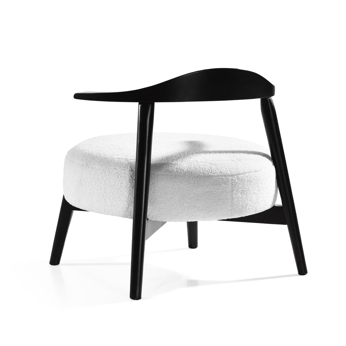 THE FURNITURE CO. Accent Chair Modern White Accent Chair with Birch Wood Frame