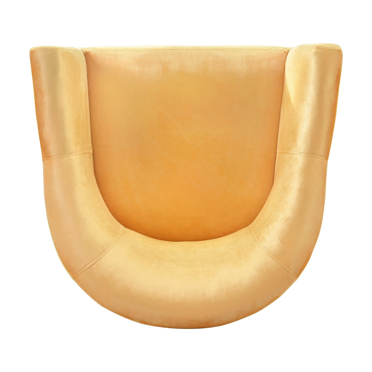 THE FURNITURE CO. Accent Chair Modern Yellow Italian Velvet Armchair with Gold Metal Legs