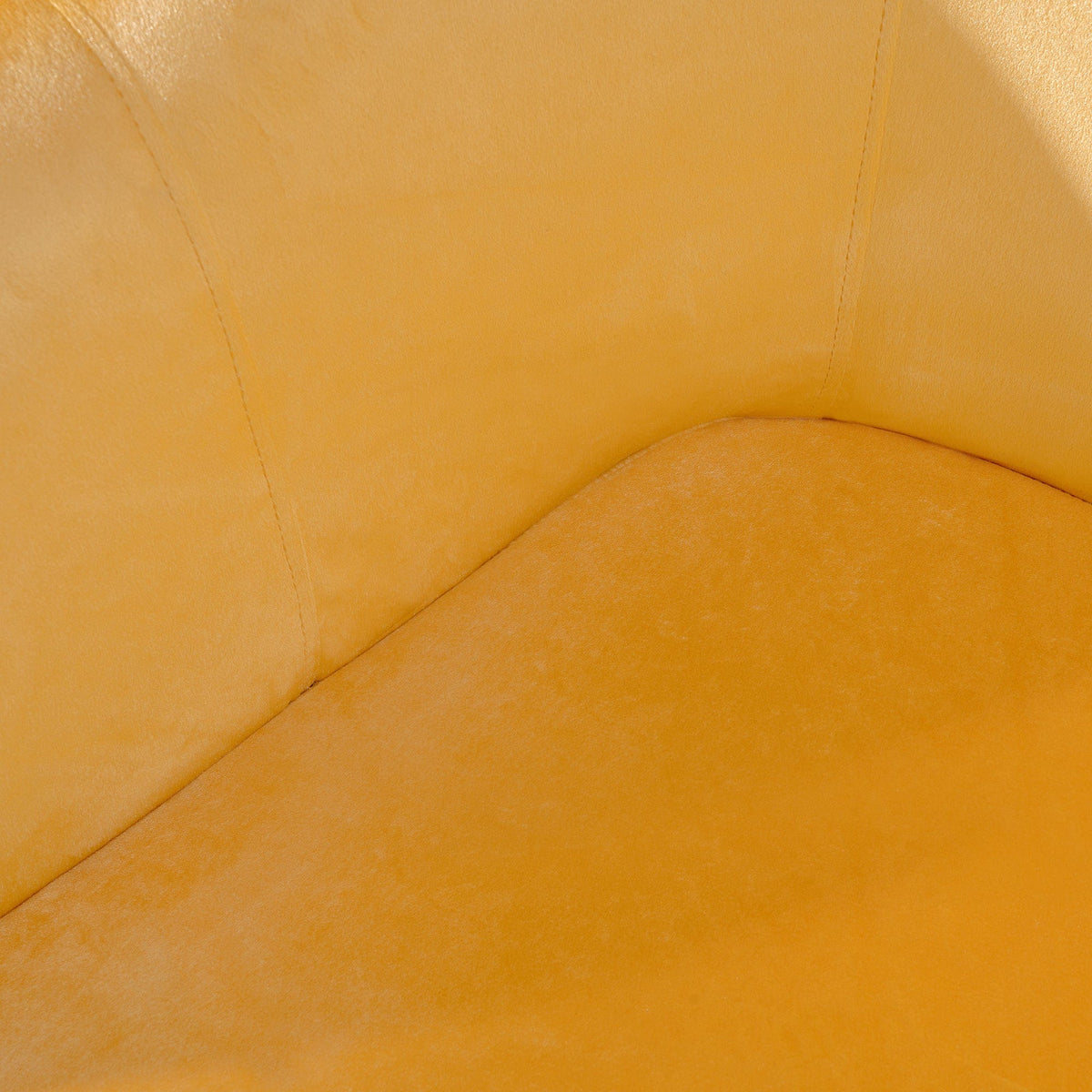 THE FURNITURE CO. Accent Chair Modern Yellow Italian Velvet Armchair with Gold Metal Legs