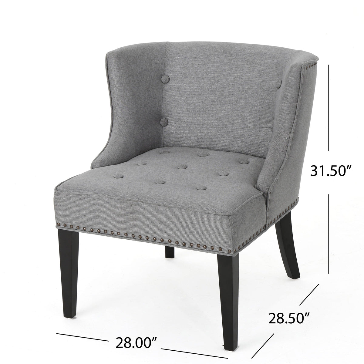 THE FURNITURE CO. Accent Chair Occasional Accent Chair In Gray Fabric