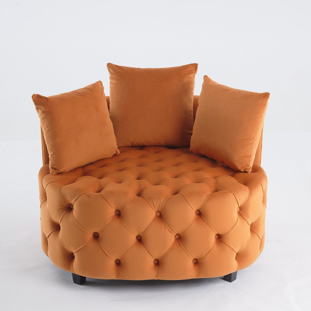 THE FURNITURE CO. Accent Chair Orange Velvet Accent Chair with Foam Cushioning