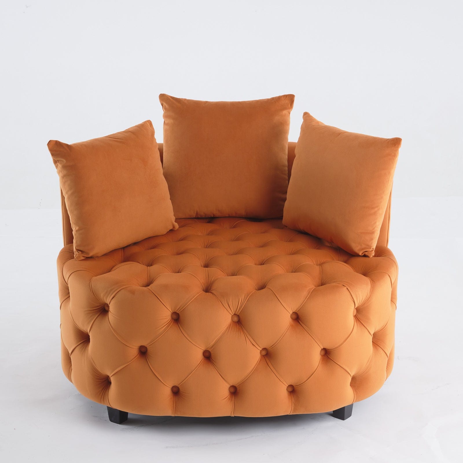 THE FURNITURE CO. Accent Chair Orange Velvet Accent Chair with Foam Cushioning