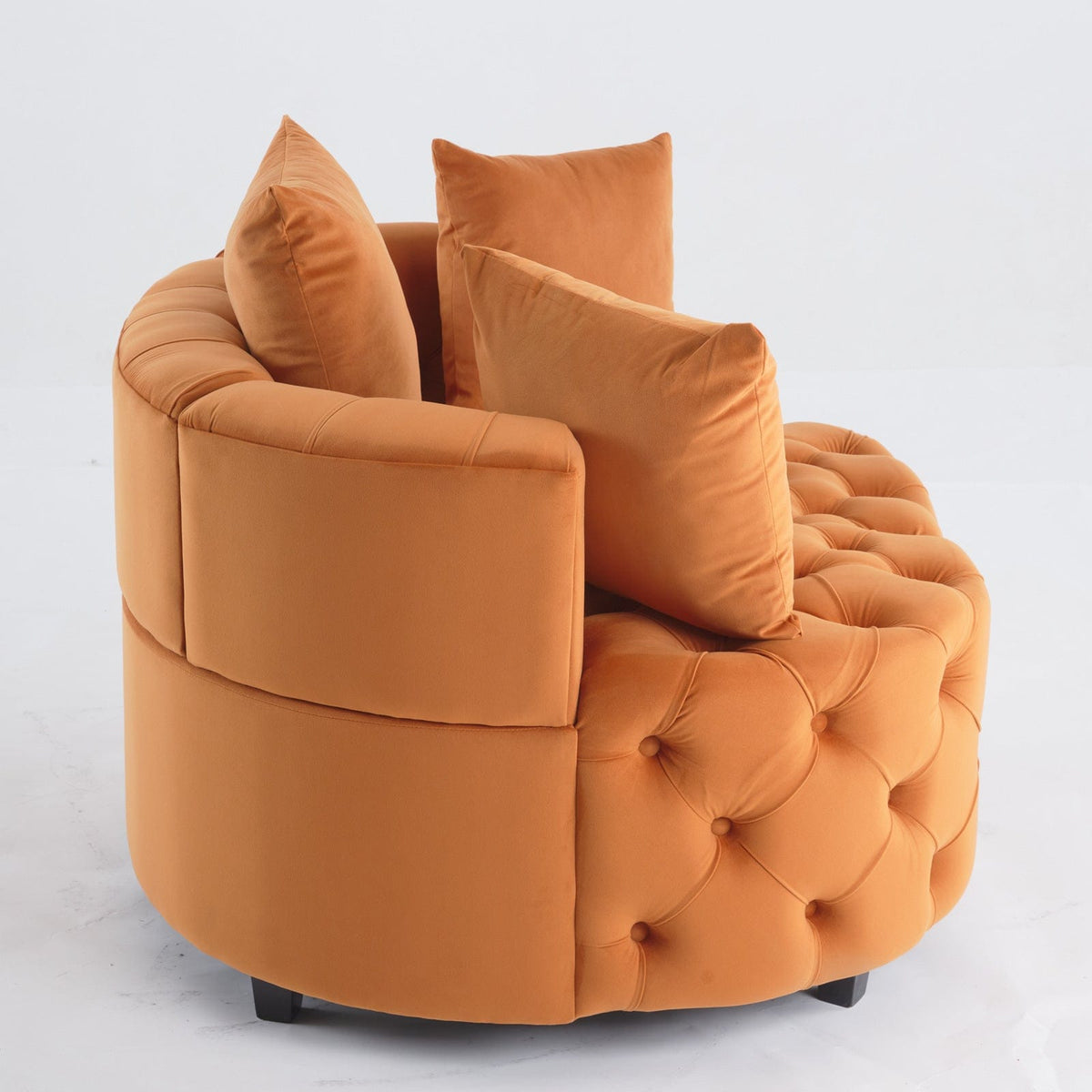 THE FURNITURE CO. Accent Chair Orange Velvet Accent Chair with Foam Cushioning