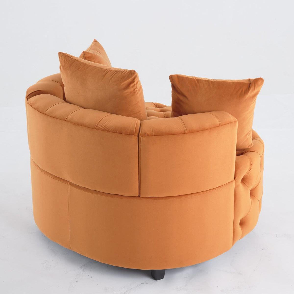 THE FURNITURE CO. Accent Chair Orange Velvet Accent Chair with Foam Cushioning
