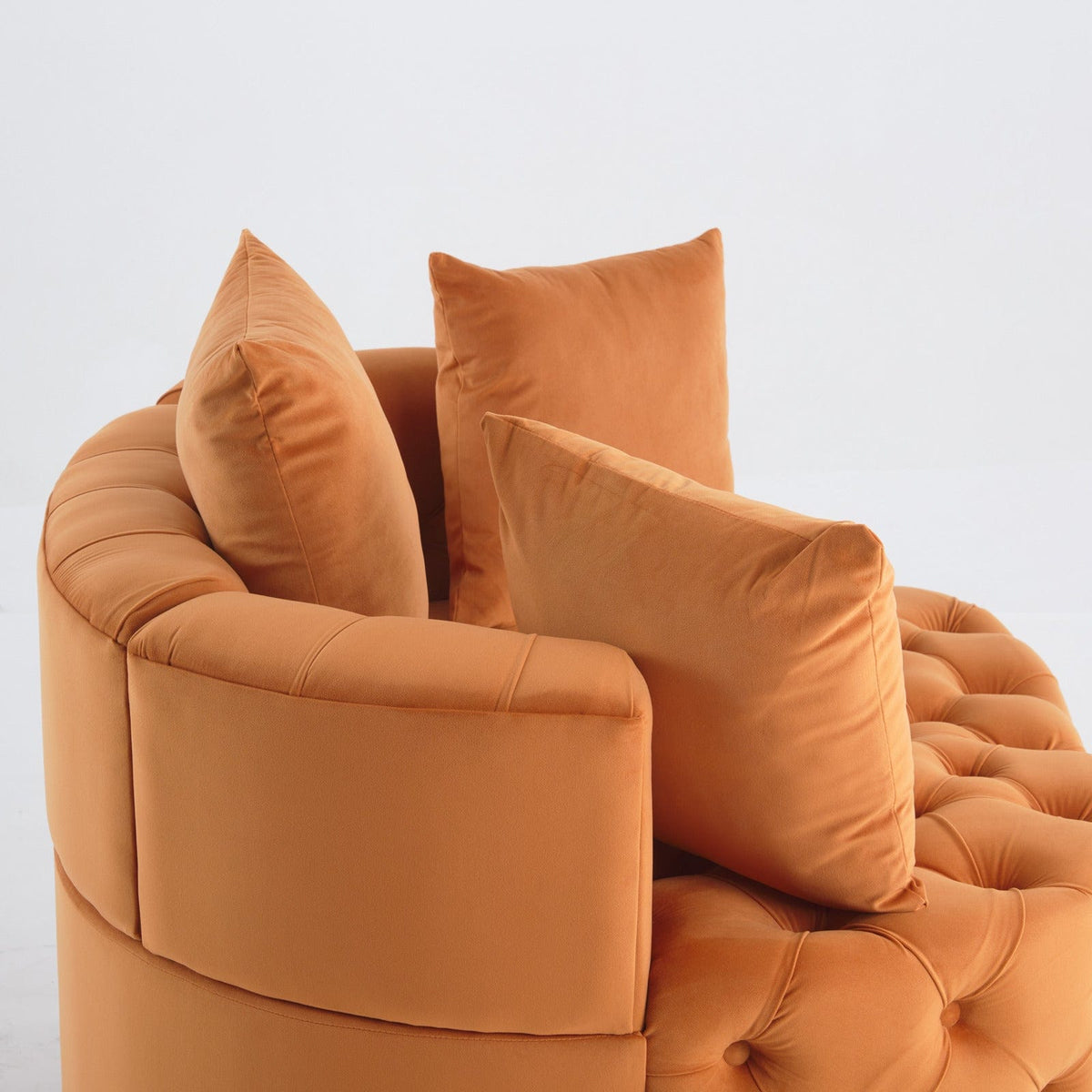 THE FURNITURE CO. Accent Chair Orange Velvet Accent Chair with Foam Cushioning