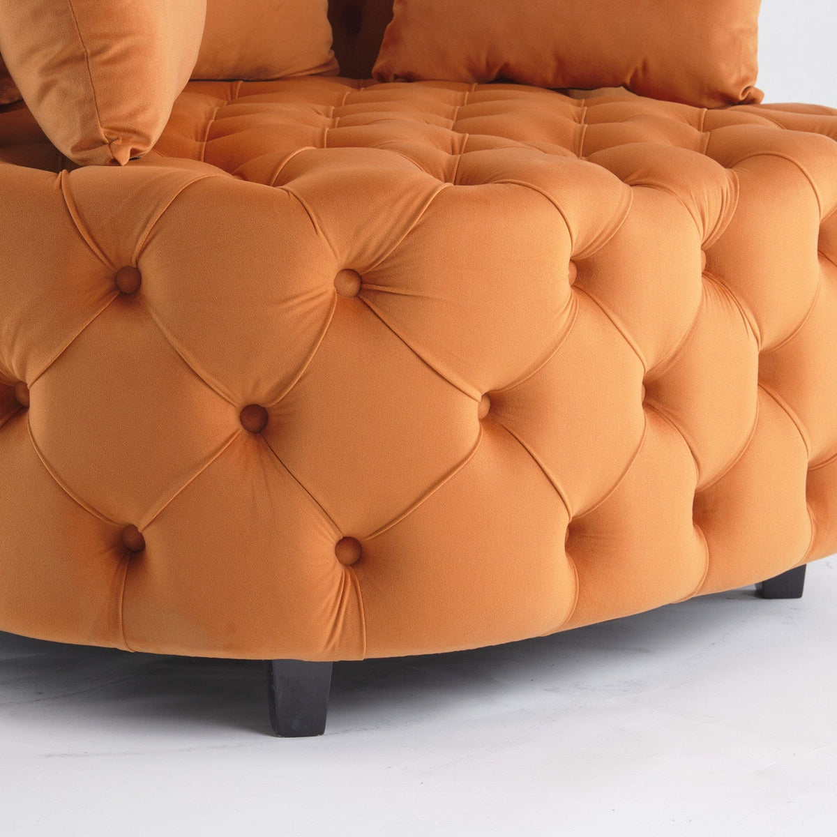 THE FURNITURE CO. Accent Chair Orange Velvet Accent Chair with Foam Cushioning