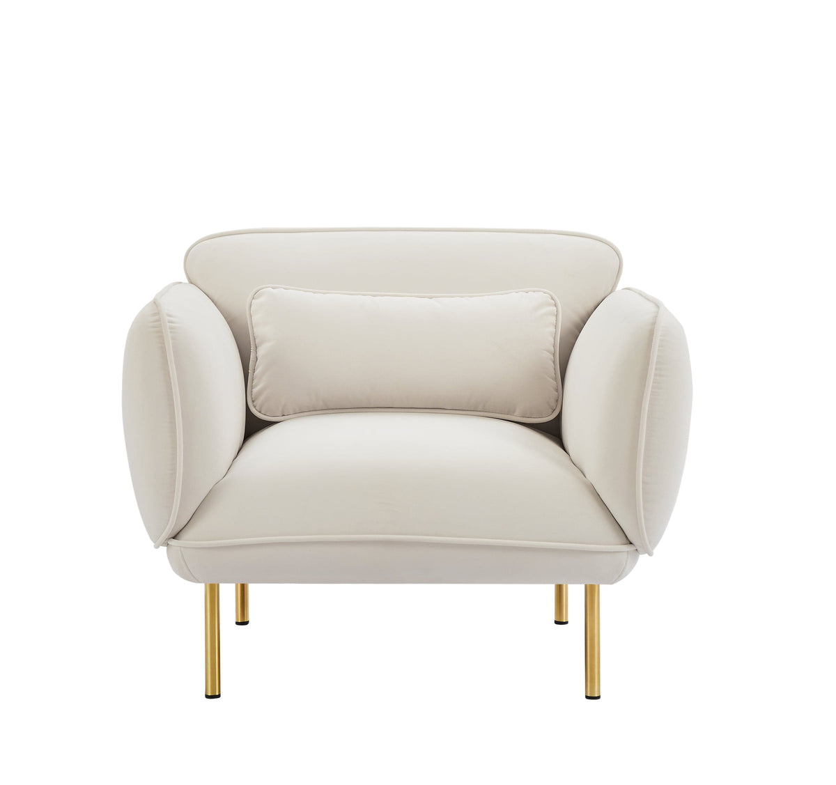 THE FURNITURE CO. Accent Chair Oversized Beige Velveta Armchair