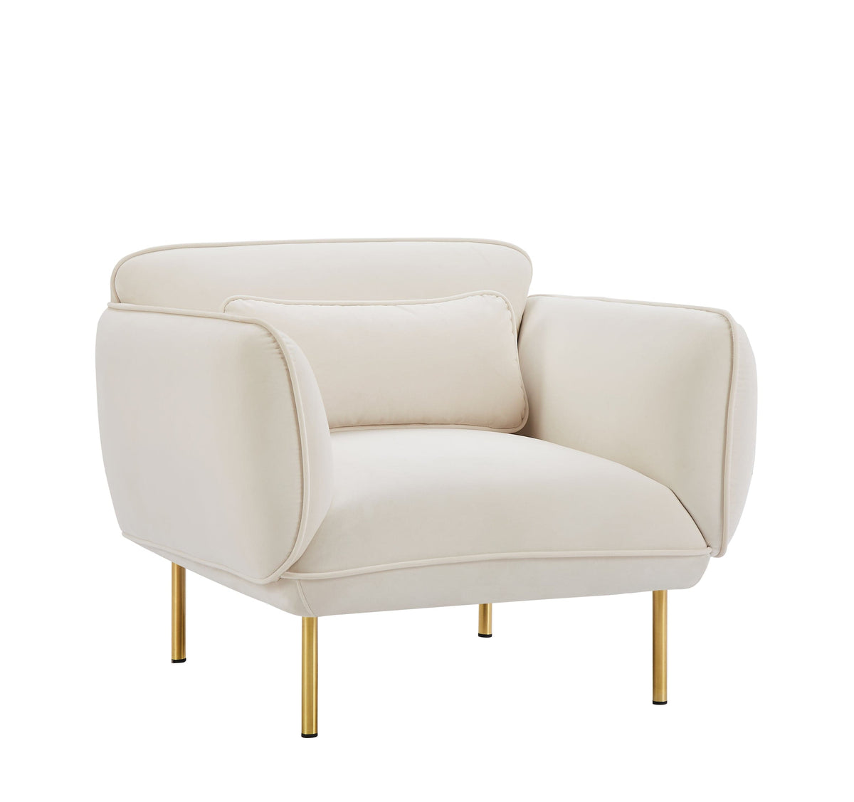 THE FURNITURE CO. Accent Chair Oversized Beige Velveta Armchair