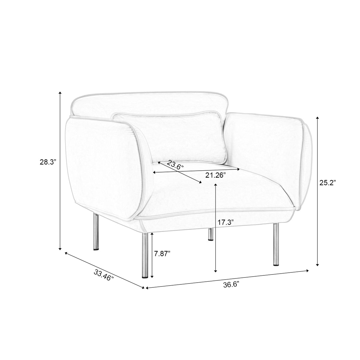 THE FURNITURE CO. Accent Chair Oversized Beige Velveta Armchair
