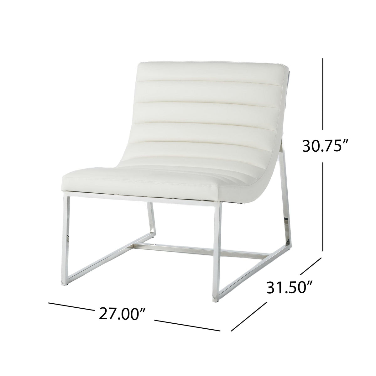 THE FURNITURE CO. Accent Chair Parisian White Leather Sofa Occassional Chair