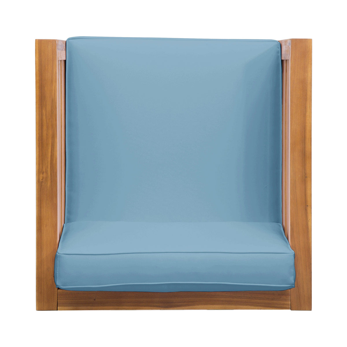 THE FURNITURE CO. Accent Chair Pecan and Blue Acacia Wood Club Chair