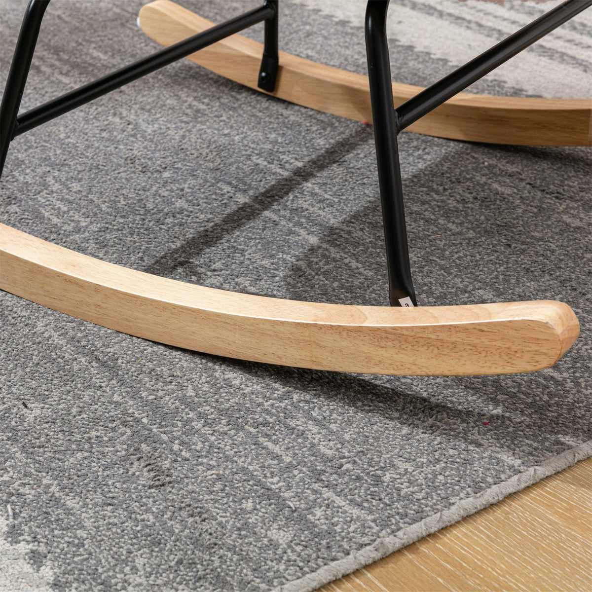 THE FURNITURE CO. Accent Chair Pink Teddy Fabric Rocking Chair