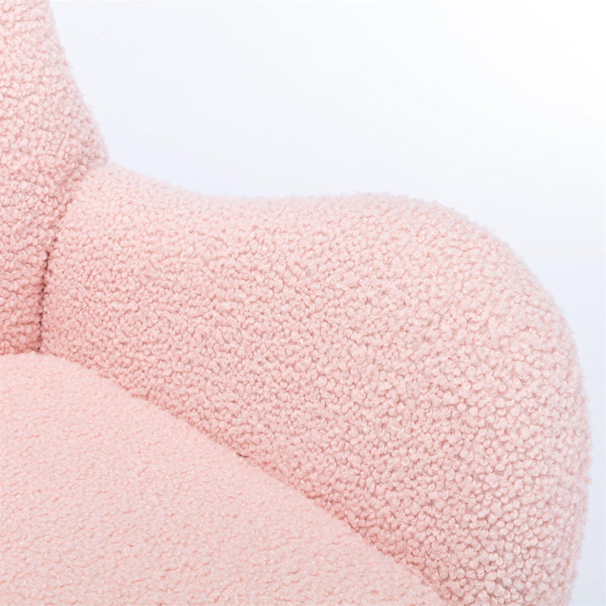 THE FURNITURE CO. Accent Chair Pink Teddy Fabric Rocking Chair