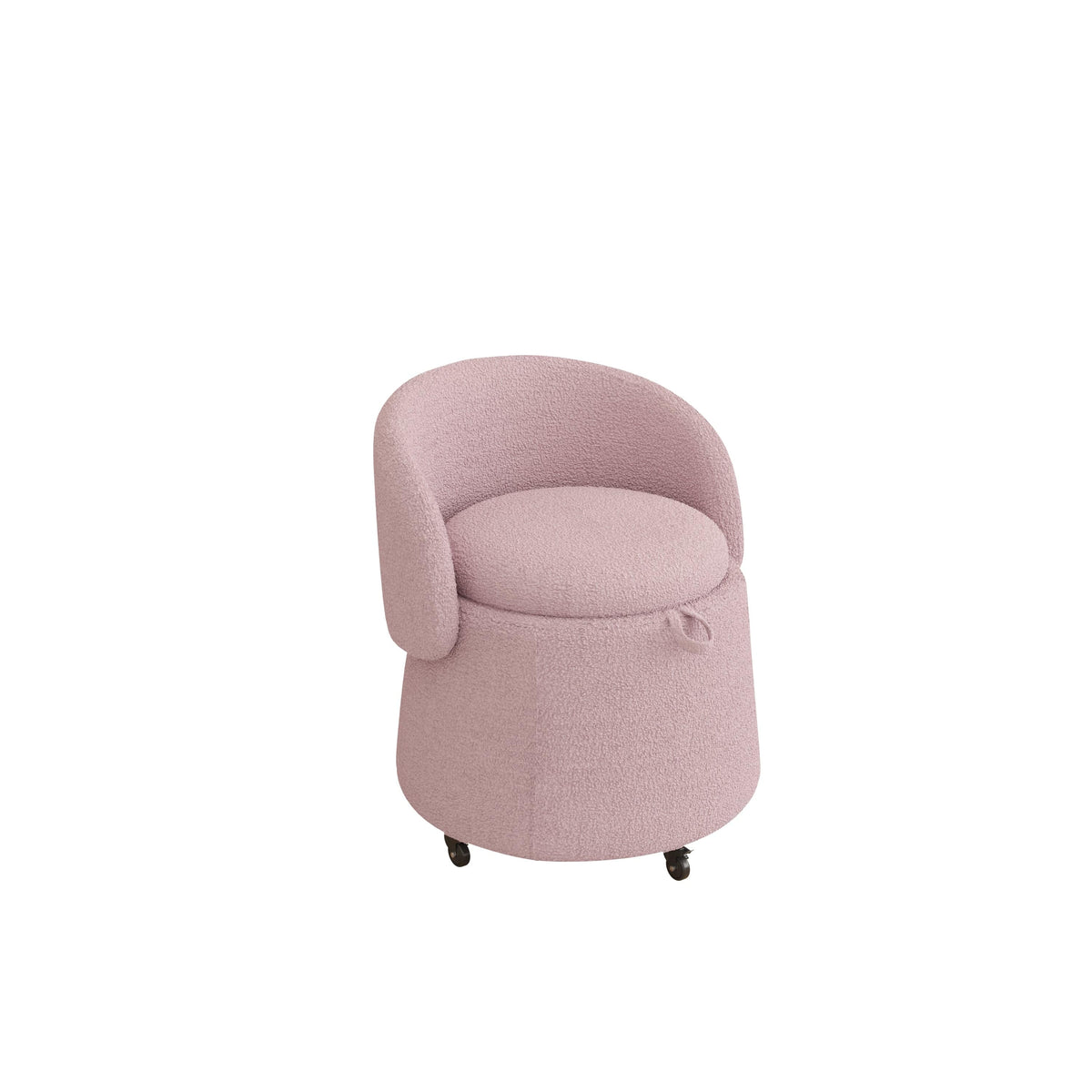 THE FURNITURE CO. Accent Chair Pink Teddy Light Pulley Stool