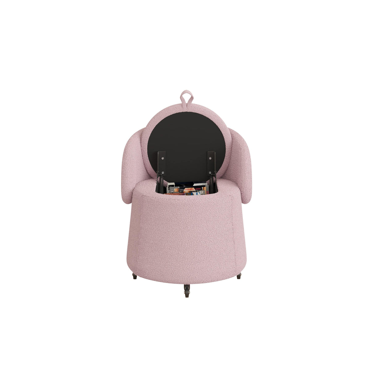 THE FURNITURE CO. Accent Chair Pink Teddy Light Pulley Stool
