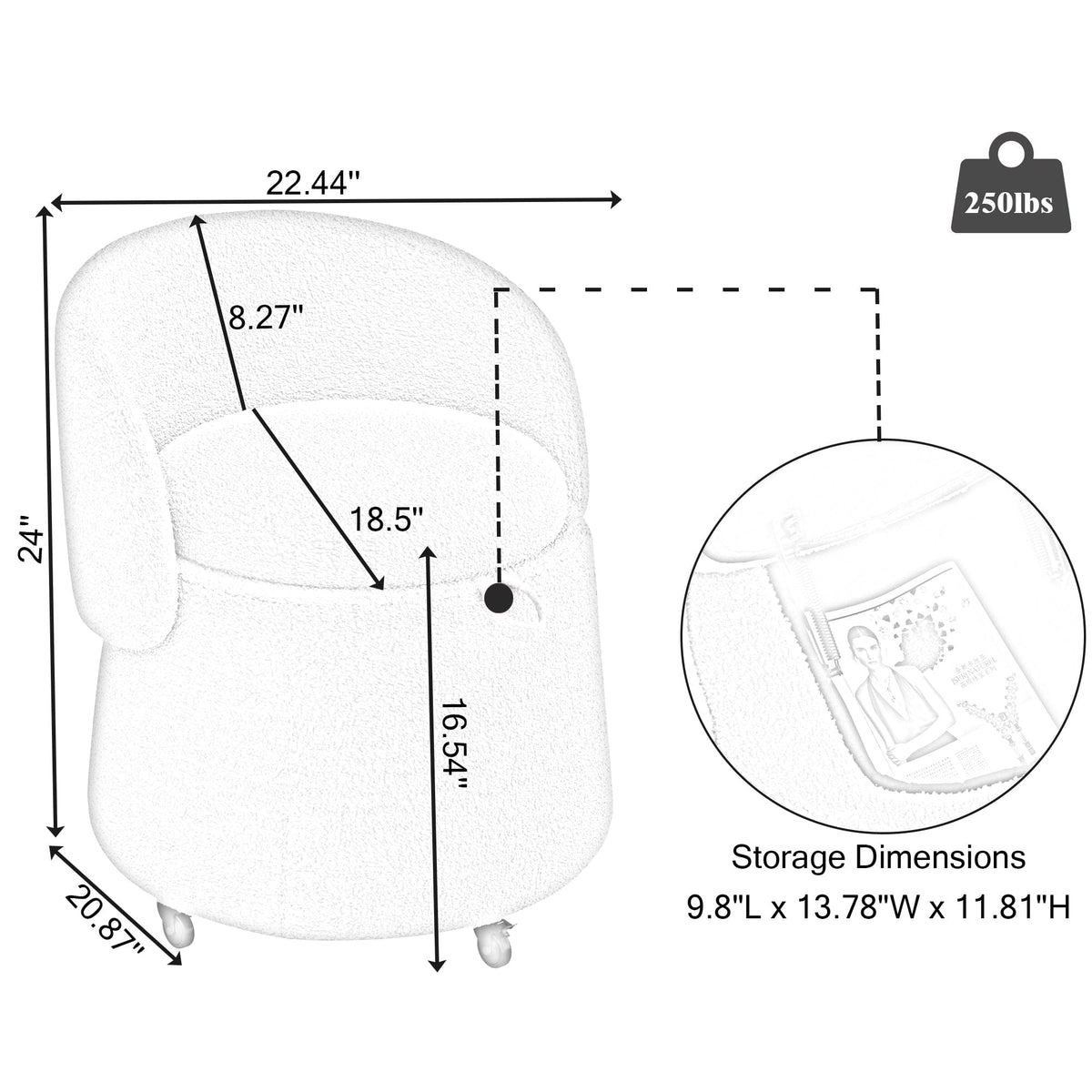 THE FURNITURE CO. Accent Chair Pink Teddy Light Pulley Stool