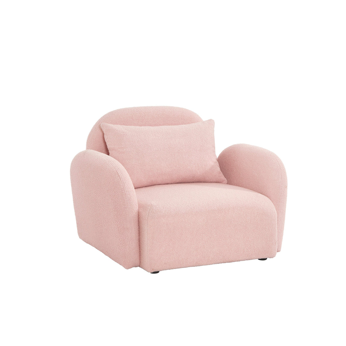 THE FURNITURE CO. Accent Chair Pink Teddy Upholstered Lazy Sofa Chair
