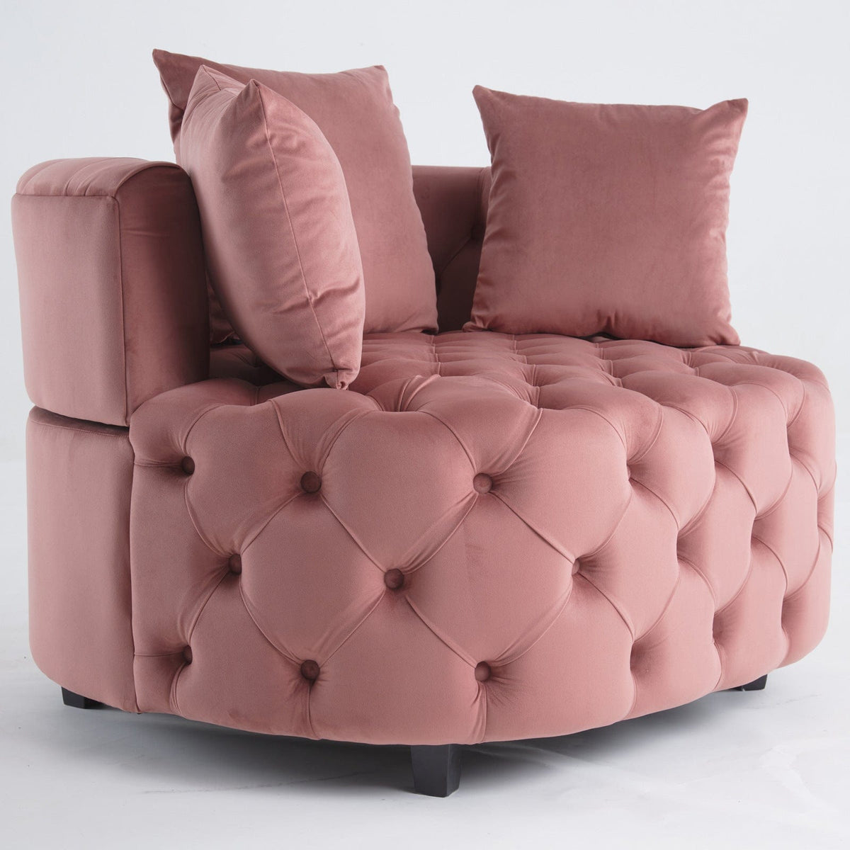THE FURNITURE CO. Accent Chair Pink Velvet American Design Lounge Chair