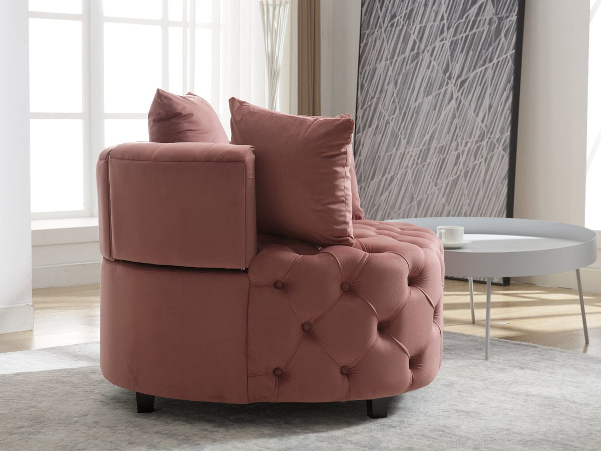THE FURNITURE CO. Accent Chair Pink Velvet American Design Lounge Chair