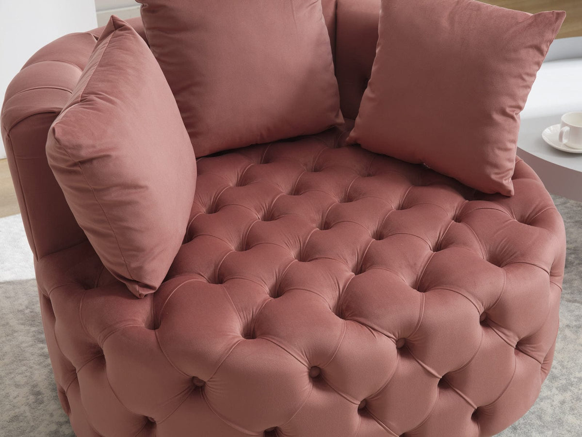 THE FURNITURE CO. Accent Chair Pink Velvet American Design Lounge Chair