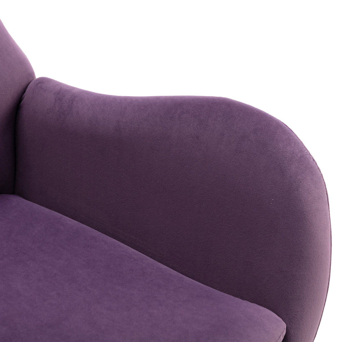 THE FURNITURE CO. Accent Chair Purple Upholstered Rocking Chair In Velvet Fabric