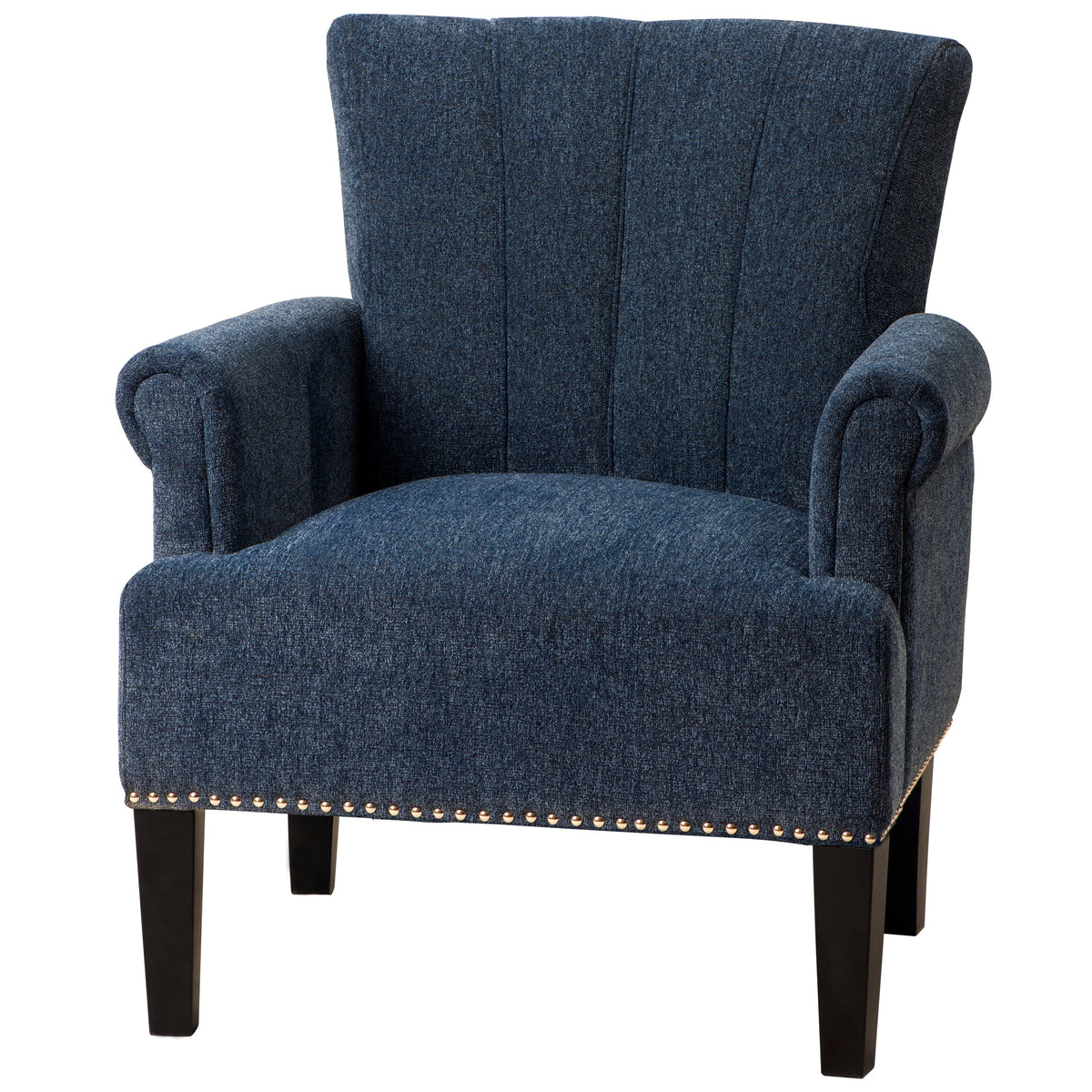 THE FURNITURE CO. Accent Chair Rivet Tufted Classic Navy Armchair