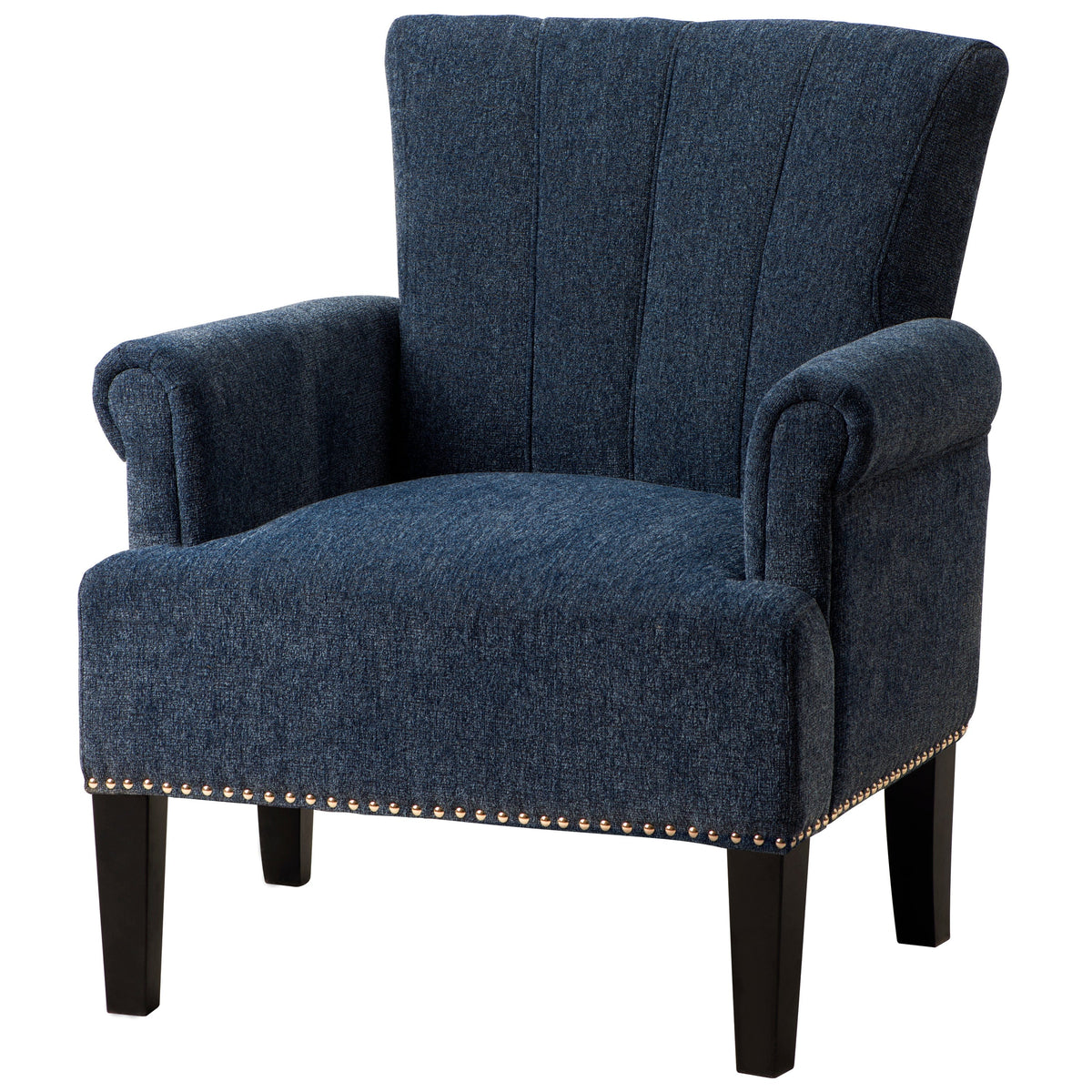 THE FURNITURE CO. Accent Chair Rivet Tufted Classic Navy Armchair