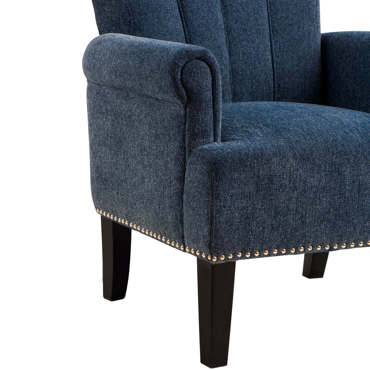 THE FURNITURE CO. Accent Chair Rivet Tufted Classic Navy Armchair