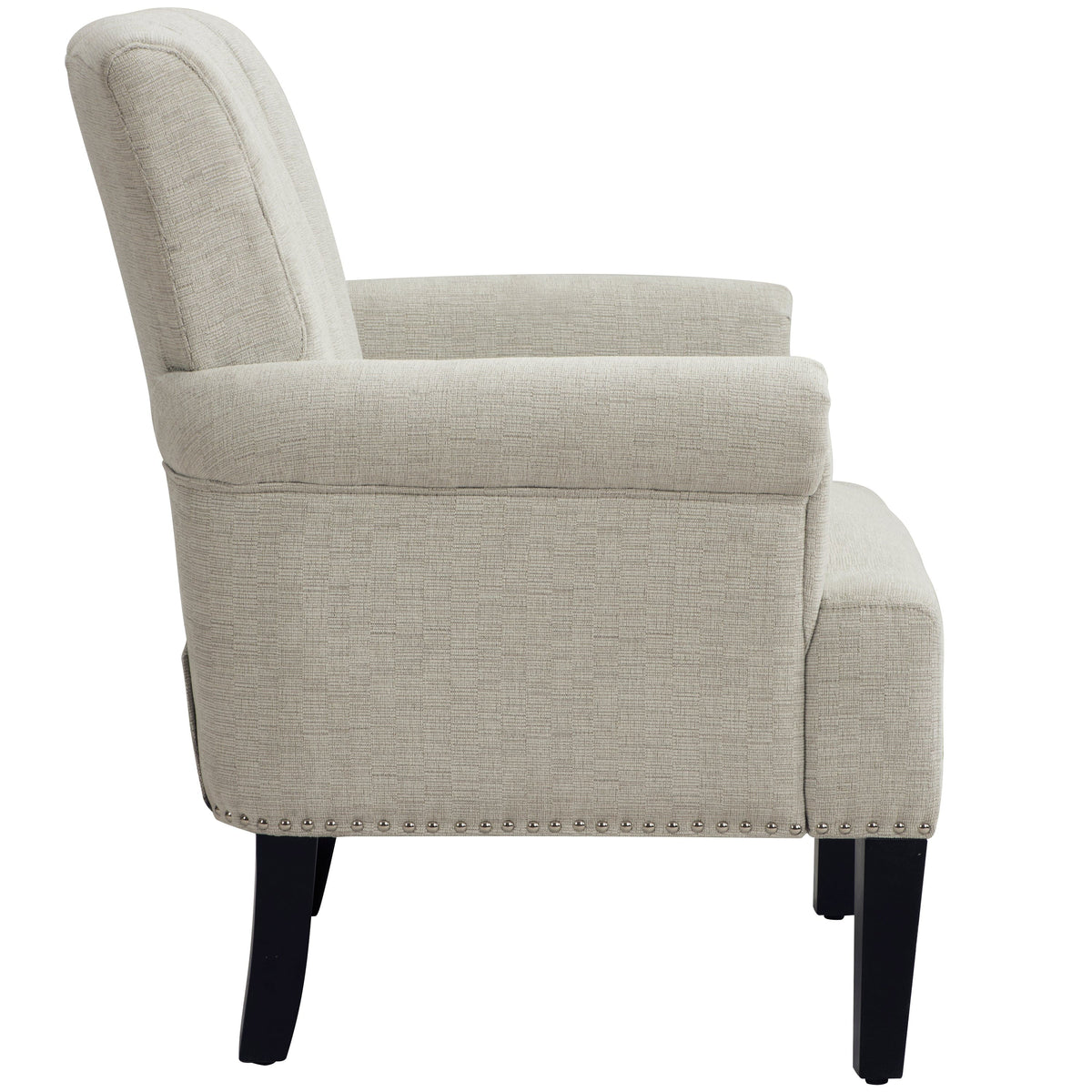 THE FURNITURE CO. Accent Chair Rivet Tufted Upholstered Armchair In Cream
