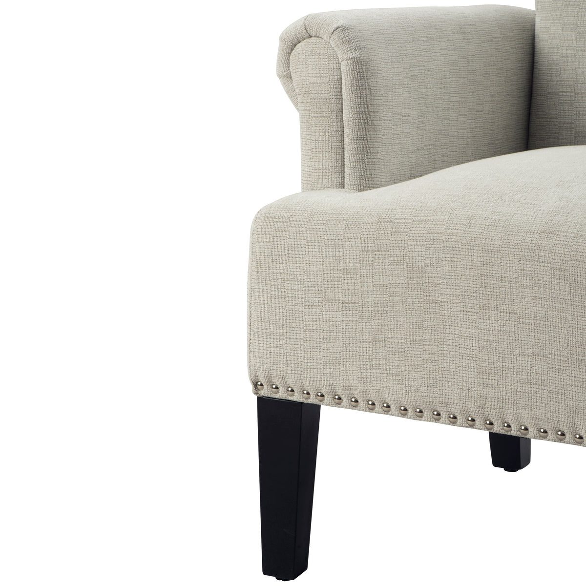THE FURNITURE CO. Accent Chair Rivet Tufted Upholstered Armchair In Cream
