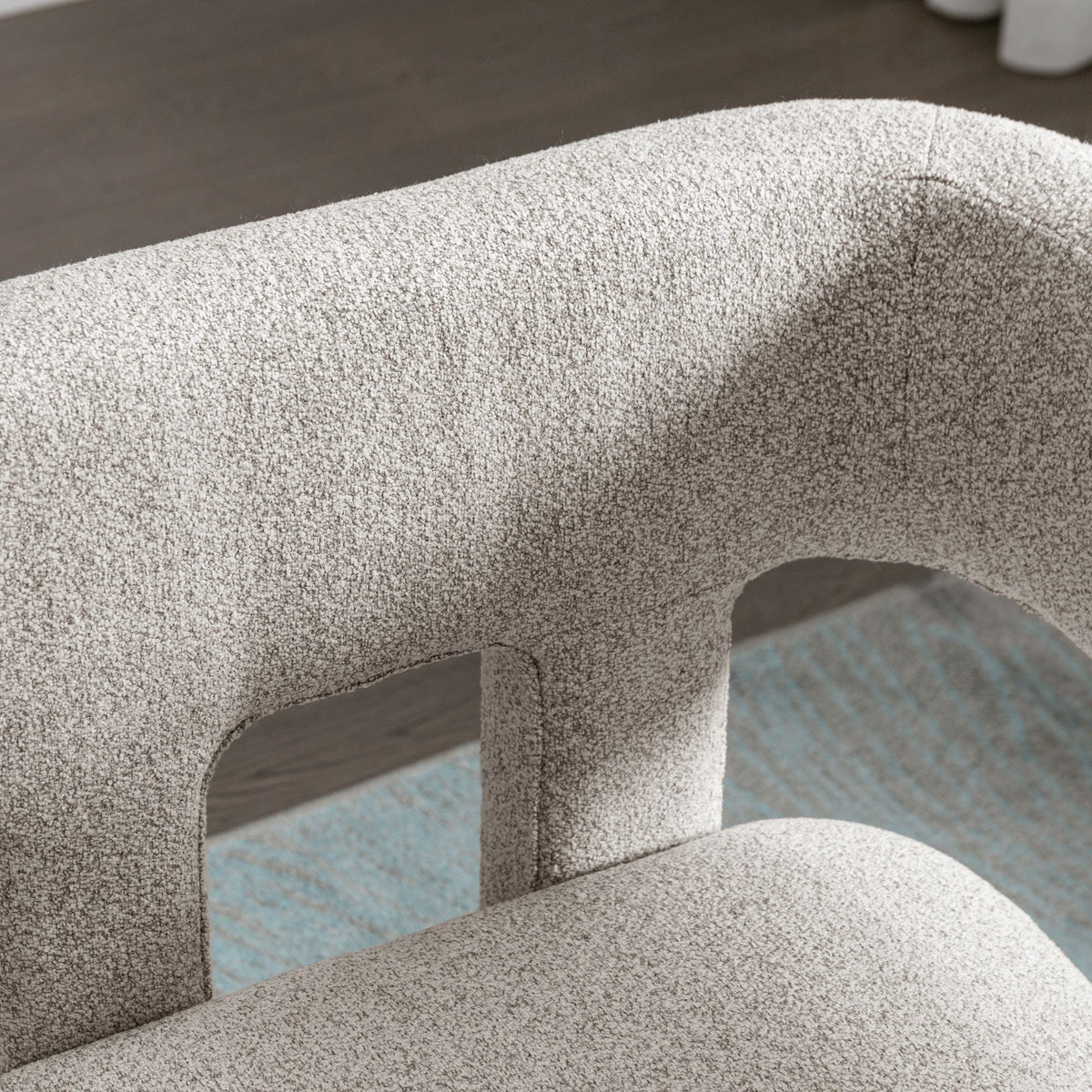 THE FURNITURE CO. Accent Chair Sculptural Gray Linen Accent Chair