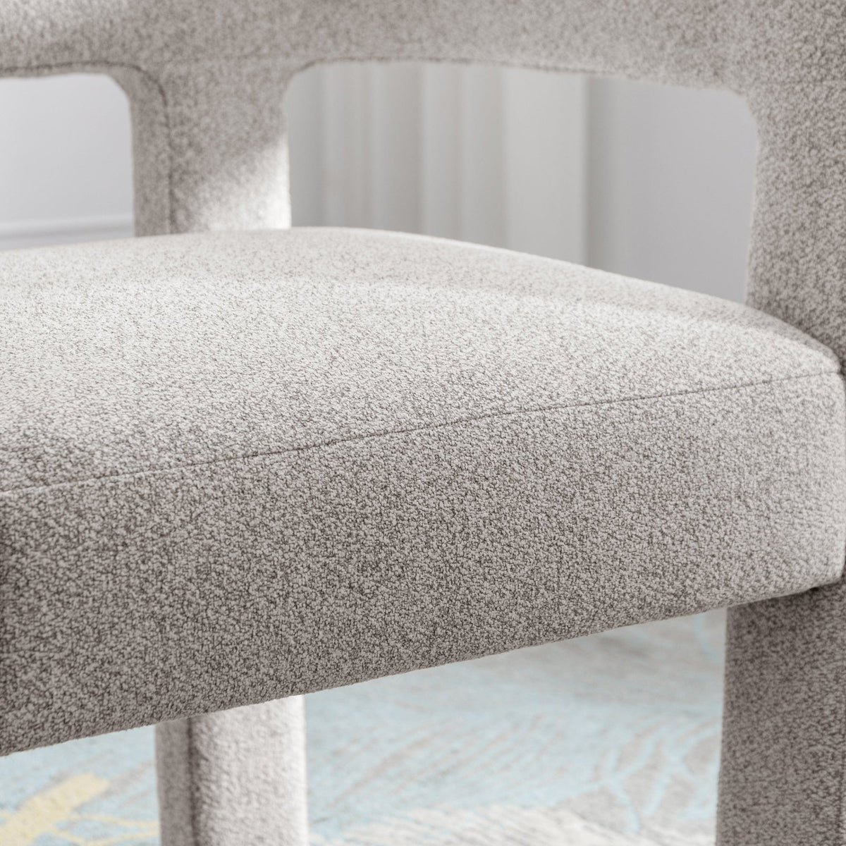 THE FURNITURE CO. Accent Chair Sculptural Gray Linen Accent Chair